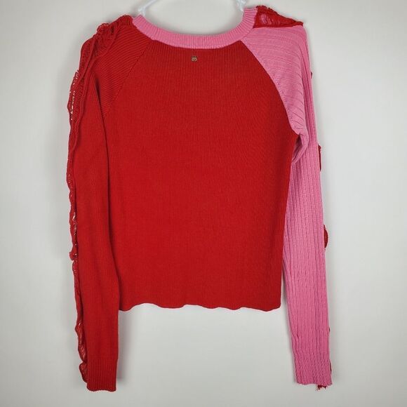 SILVIAN HEACH Ribbed Pullover Sweater Detailed Sleeves Color Block Trendy Girly - Picture 6 of 6